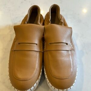 Silent D tan leather slip on
